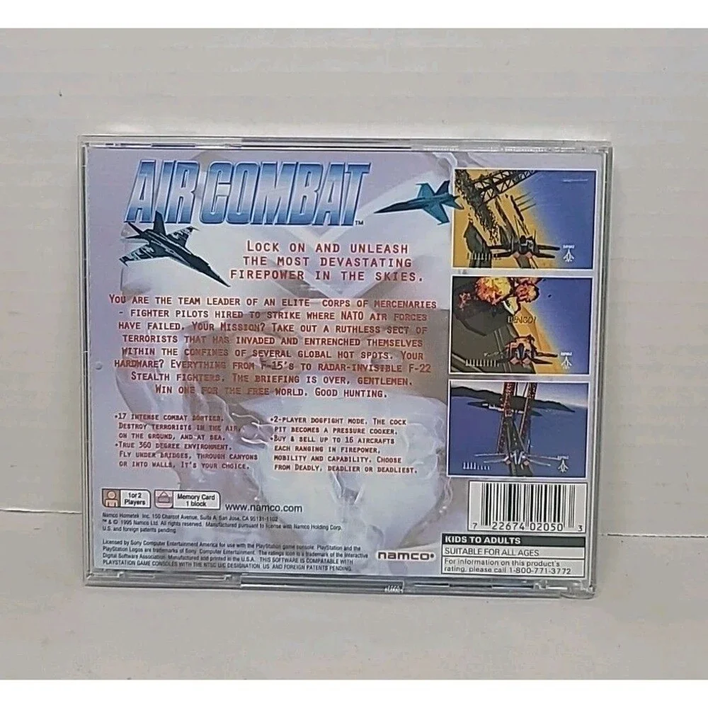 Vintage Air Combat Sony PlayStation 1 Greatest Hits CIB PS1 Video Game
